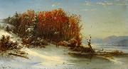 Regis-Francois Gignoux First Snow Along the Hudson River china oil painting artist